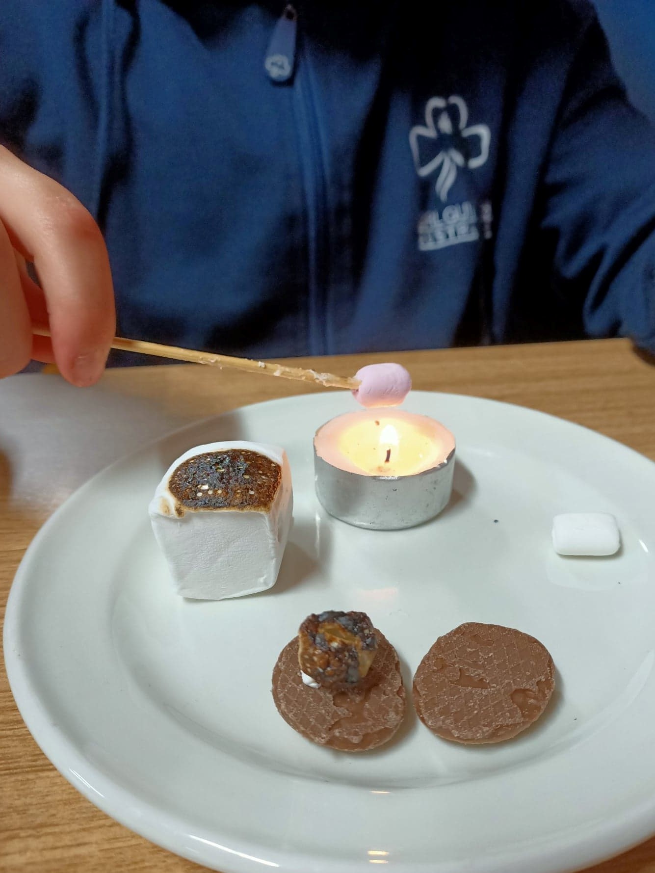 Delacombe Junior Guides - making s'mores