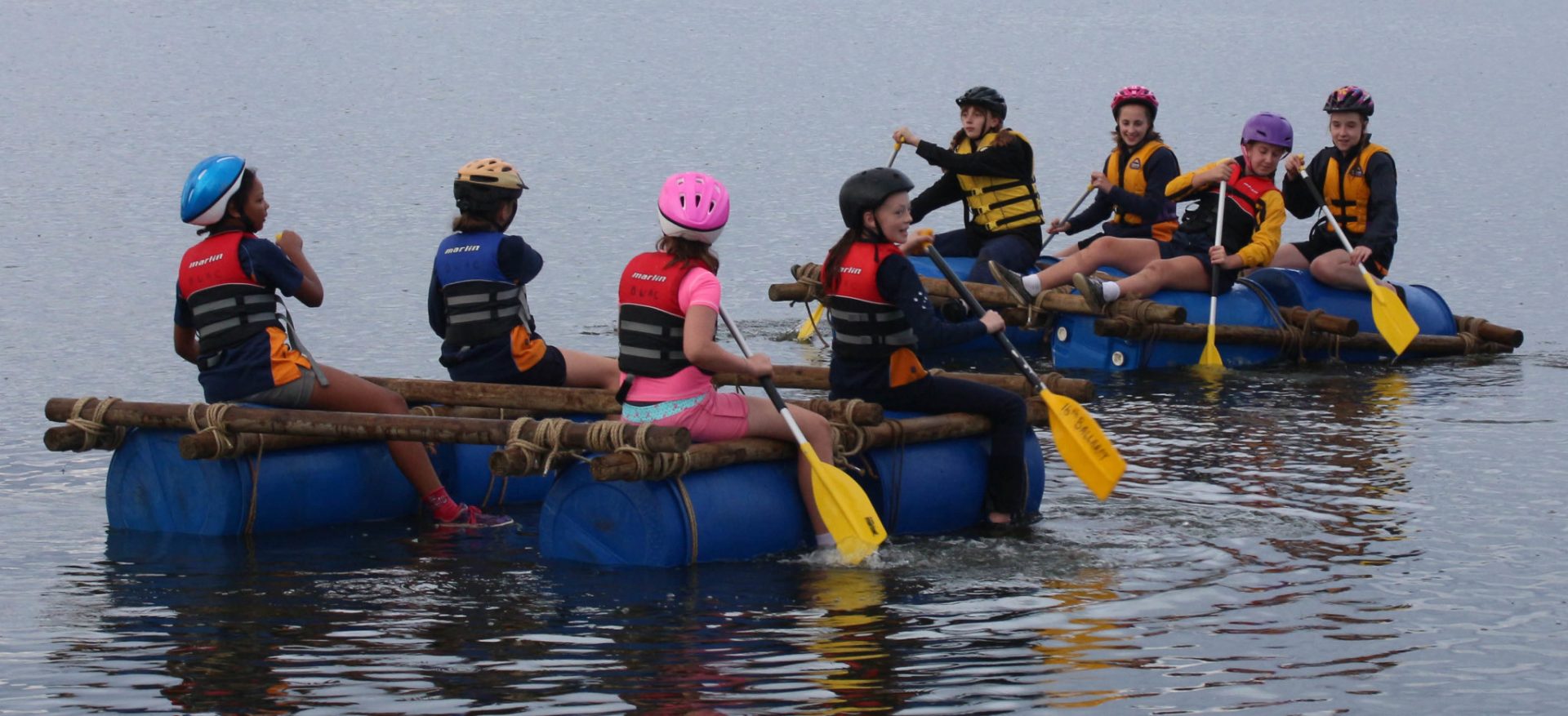 1st Sebastopol Girl Guides rafting at Lake Wendouree