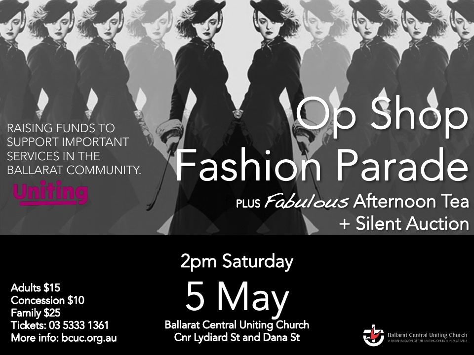 Uniting Op Shop Fashion Parade Poster